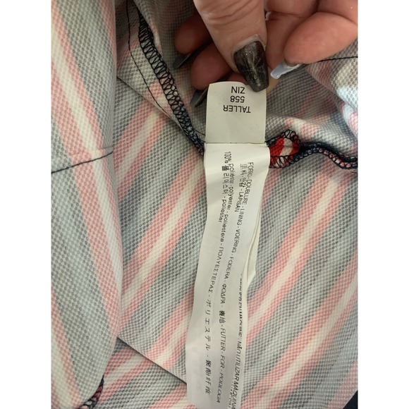 Zara Trafaluc Red Navy Blue Striped Open Back Romper Playsuit - Picture 4 of 4